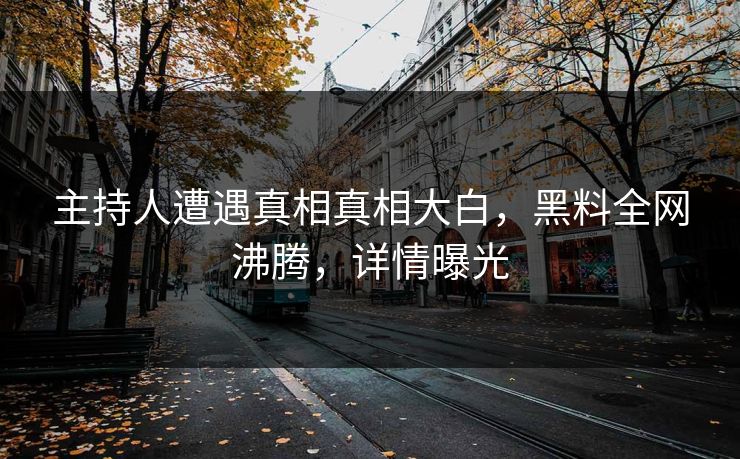 主持人遭遇真相真相大白，黑料全网沸腾，详情曝光  第1张