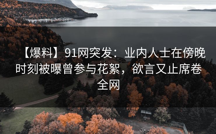 【爆料】91网突发：业内人士在傍晚时刻被曝曾参与花絮，欲言又止席卷全网